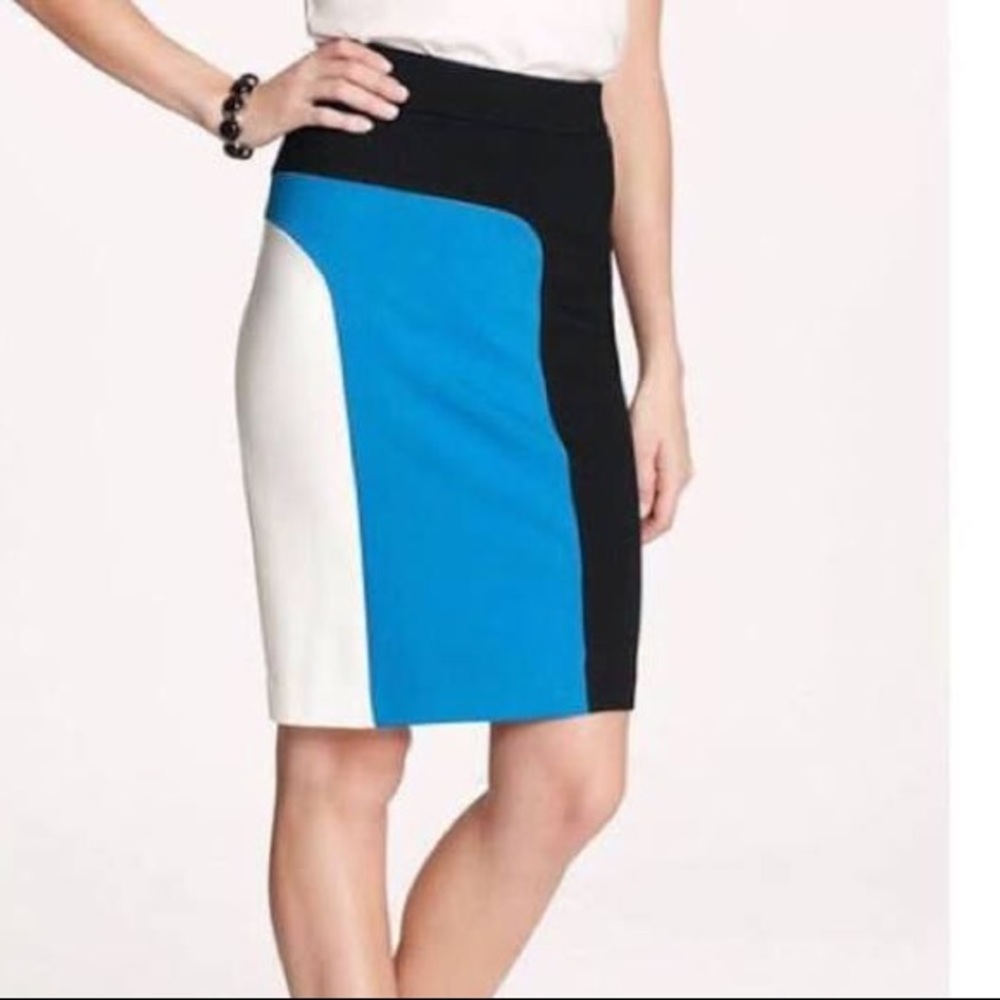NWT Ann Taylor Colorblock Pencil Skirt